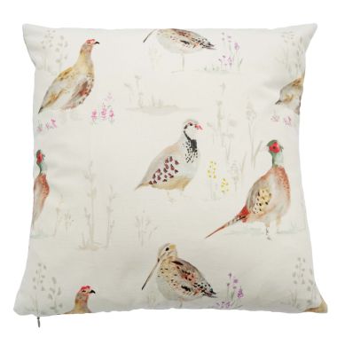 Game Birds Watercolour Fabric Cushion Cover