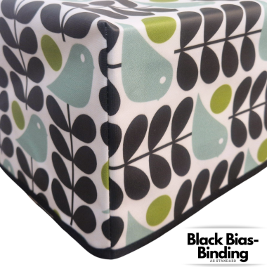 Orla Kiely Granite Birds WITH BOXED CORNERS & BIAS BINDING Matte Finish Wipe Clean Oilcloth Tablecloth
