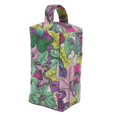 Green Duck Egg Dragonflies Bees and Butterflies Matte Oilcloth Door Stop - Unfilled