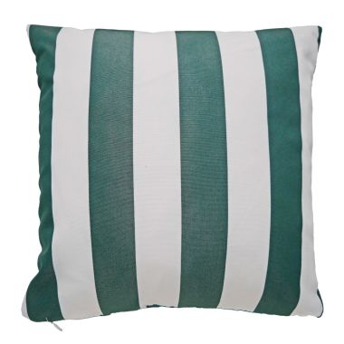 Green & White Stripe Water Repellent Fabric Outdoor Cushion Cover