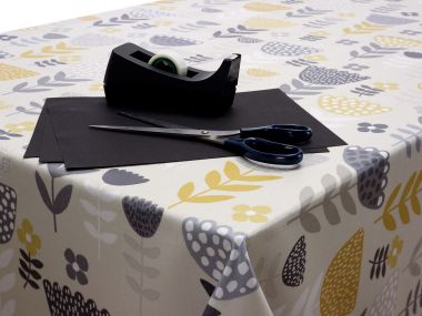 Narvik Ochre Yellow Wipe Clean Oilcloth Tablecloth