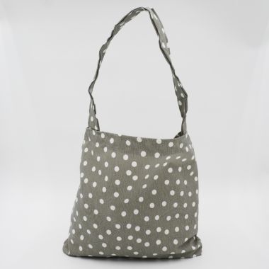 Grey and White Polka Dot Acrylic Tote Bag