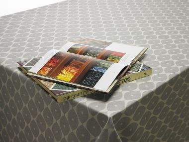 Grey Geometric Ovals PVC Vinyl Wipe Clean Tablecloth