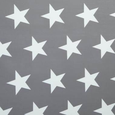 Grey and White Large Star PVC Vinyl Wipe Clean Tablecloth