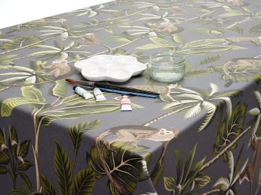 Narvik Ochre Yellow Wipe Clean Oilcloth Tablecloth
