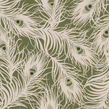 Harper Willow Green Feathers Matte Finish Oilcloth Wipe Clean Tablecloth