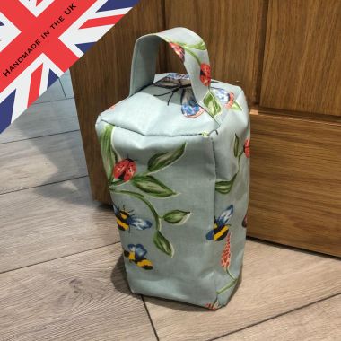 Duck Egg Butterflies and Bees Oilcloth Door Stop - Unfilled