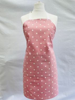 Dotty Rose Pink 100% Cotton Fabric Apron-Child and Apron Sizes Available