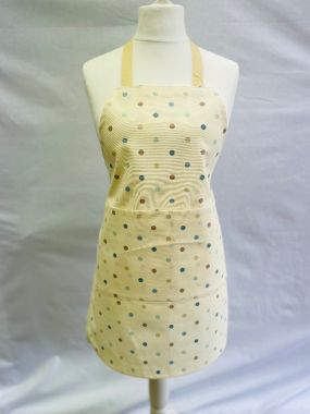 Duck Egg Taupe Multi Polka Dot 100% Cotton Fabric Apron-Child and Apron Sizes Available