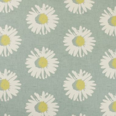 Duck Egg and White Daisy Capri Mineral Floral Oilcloth Wipe Clean Tablecloth