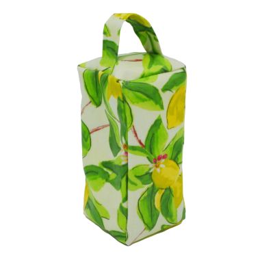 Yellow and Green Lemons Oilcloth Doorstop