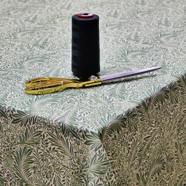 William Morris Larkspur Green 100% Cotton Fabric Tablecloth