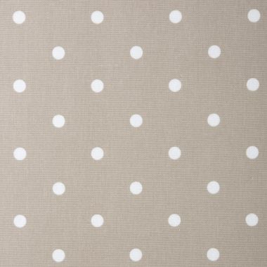 Dotty Taupe Polka Dot Oilcloth WITH BIAS-BINDING HEMMED EDGING Wipe Clean Tablecloth