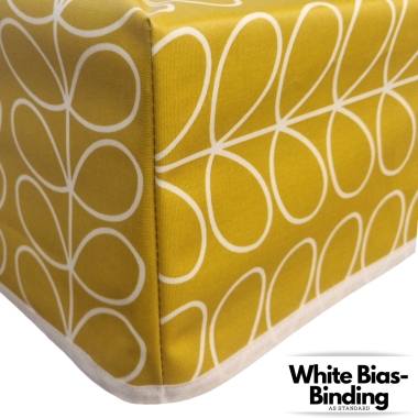 Orla Kiely Linear Stem Mustard Yellow Oilcloth WITH BOXED CORNERS & BIAS BINDING Tablecloth Matte Finish