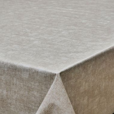 Plain Beige/Taupe Linen Effect PVC Vinyl Wipe Clean Tablecloth