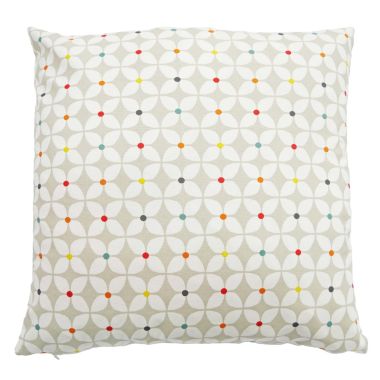 Grey Marguerite Floral Fabric Cushion Cover