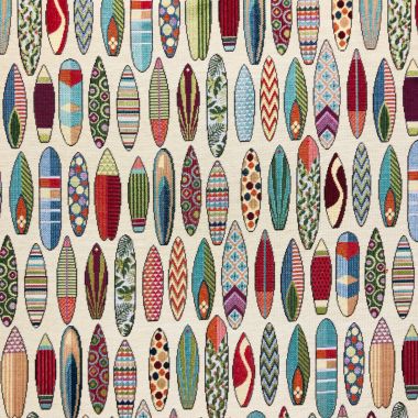 Tapestry Multi-Colour Surfboards Curtain and Upholstery Fabric