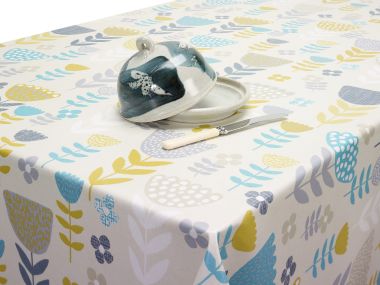 Duck Egg Tulpan Scandi Oilcloth Tablecloth