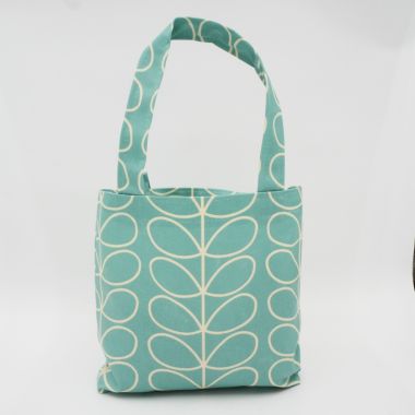 Duck Egg Linear Stem Oilcloth Tote/Lunch Bag
