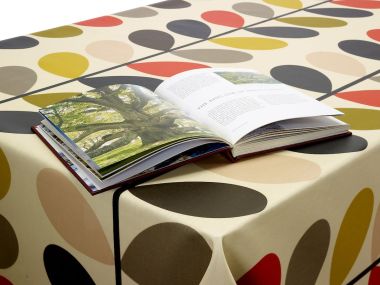 25% OFF - 132cm x 190cm - Ink Stain - Orla Kiely Multi-Stem Tomato Floral Oilcloth Tablecloth Matte Finish