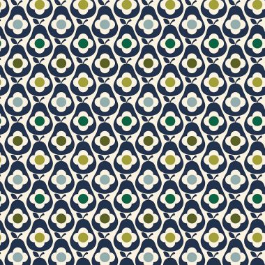 Orla Kiely Blue Pears Oilcloth Tablecloth Matte Finish