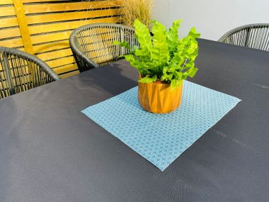 Plain Black Outdoor/Indoor Waterproof Tablecloth 150cm Wide