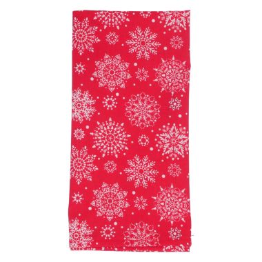 Red Festive Snowflakes 100% Cotton Christmas Fabric Napkin