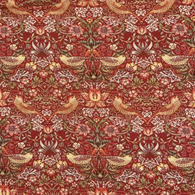  Crafting Quilting 100% Cotton Fabric William Morris Strawberry Thief Red