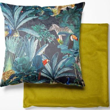 Royal Palm Midnight Velvet Cushion Cover