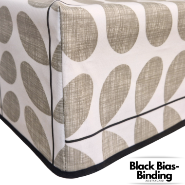 Orla Kiely Scribble Stem Grey Matte Finish Wipe Clean Oilcloth WITH BOXED CORNERS & BIAS-BINDING Tablecloth