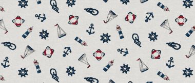 Seaside Anchors and Boats PVC Vinyl Wipe Clean Tablecloth