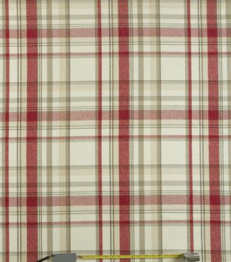 Skye Cranberry Tartan Curtain and Upholstery Fabric