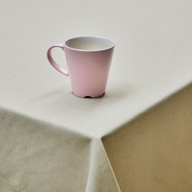 Plain Stone Polycotton Fabric Tablecloth