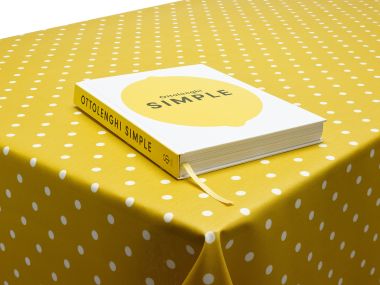 Dotty Mustard Yellow Matte Polka Dot Oilcloth Wipe Clean Tablecloth