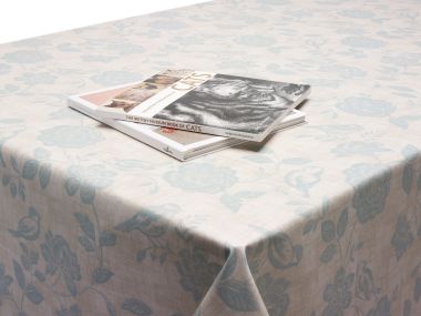 Duck Egg Bird Garden Floral Matte Oilcloth Wipe Clean Tablecloth
