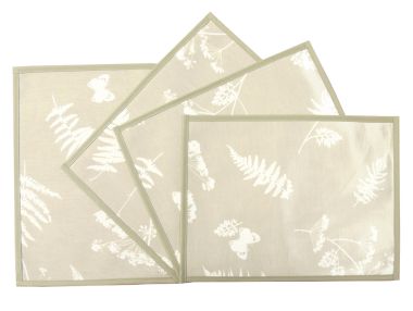 Taupe Moorland Oilcloth Wipe Clean Set of 4/6 or 8 Placemats