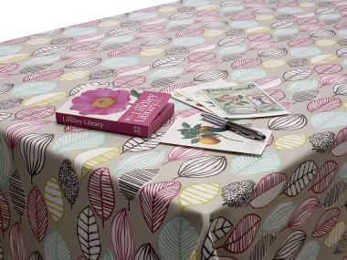 Modern Leaves Wipe Clean Oilcloth