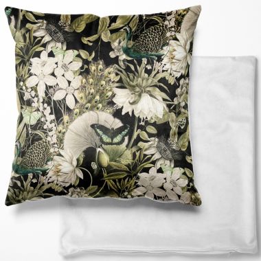 Utopia Floral Black Velvet Cushion Cover