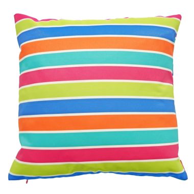 Vibrant Multi Stripe Water Repellent Fabric Outdoor Cushion Cover