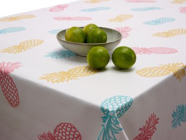 Blue pineapples PVC Vinyl Wipeclean Tablecloth