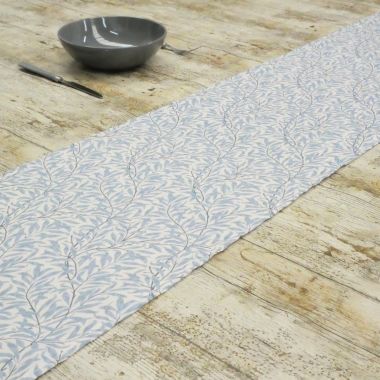 William Morris Willow Bough Powder Blue 100% Cotton Fabric Table Runner