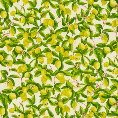 Yellow and Green Lemons Matte Finish Wipe Clean Oilcloth Tablecloth