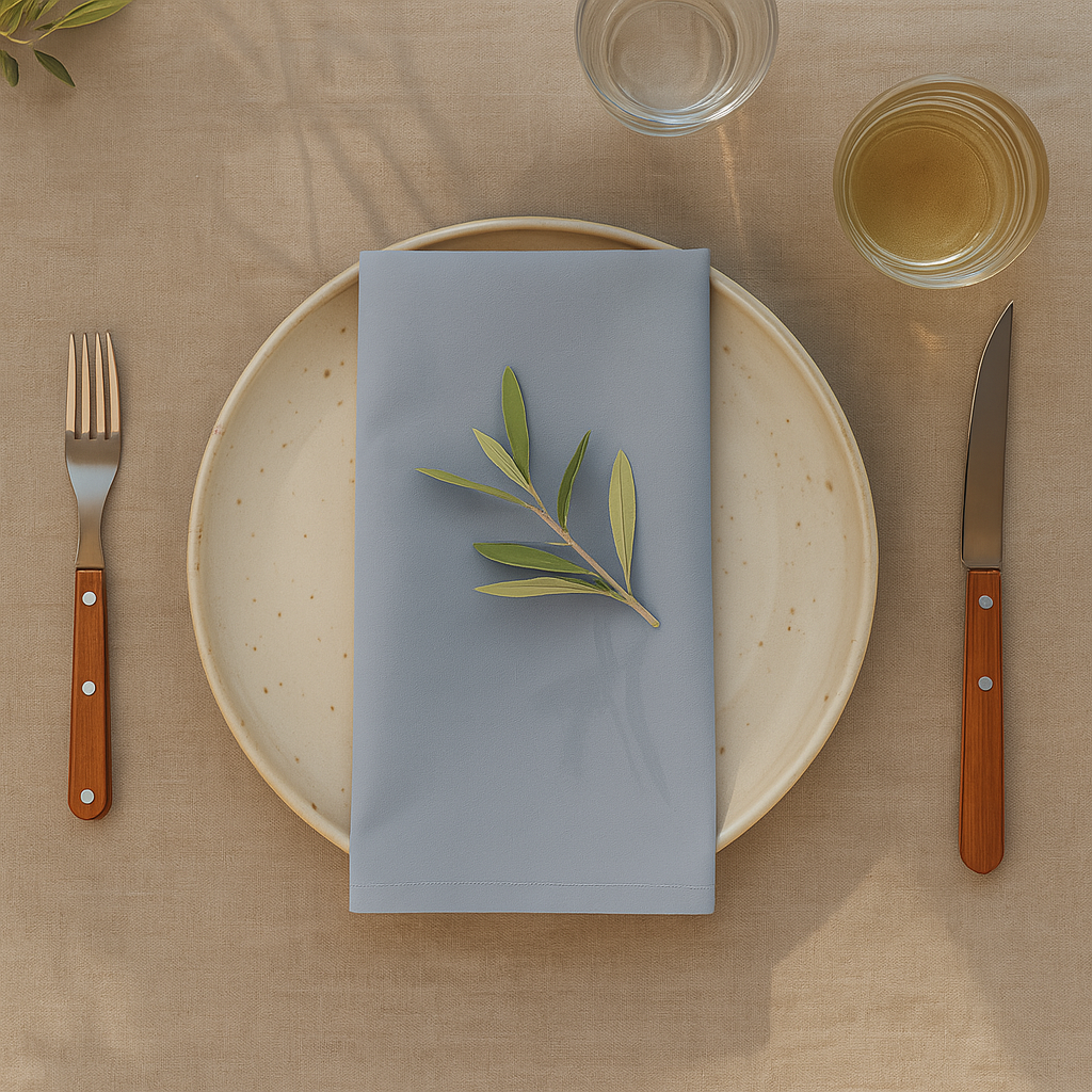 Plain Dark Grey 100% Cotton Fabric Napkin Set
