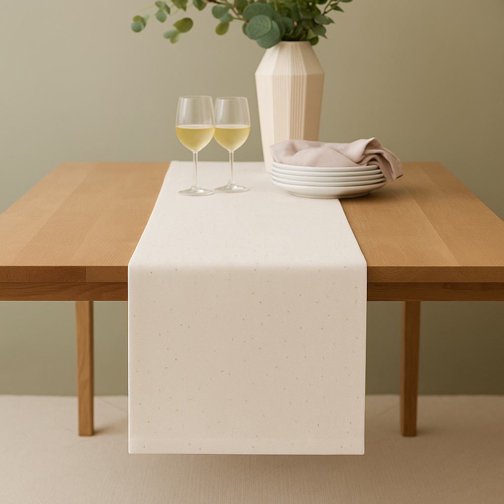 Plain Natural 100% Cotton Fabric Table Runner
