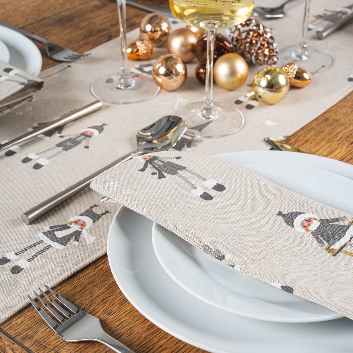 White and Grey Dolls Fabric Napkins