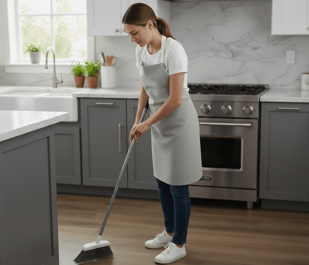 Plain Grey Apron Water Repellent Wipe Clean