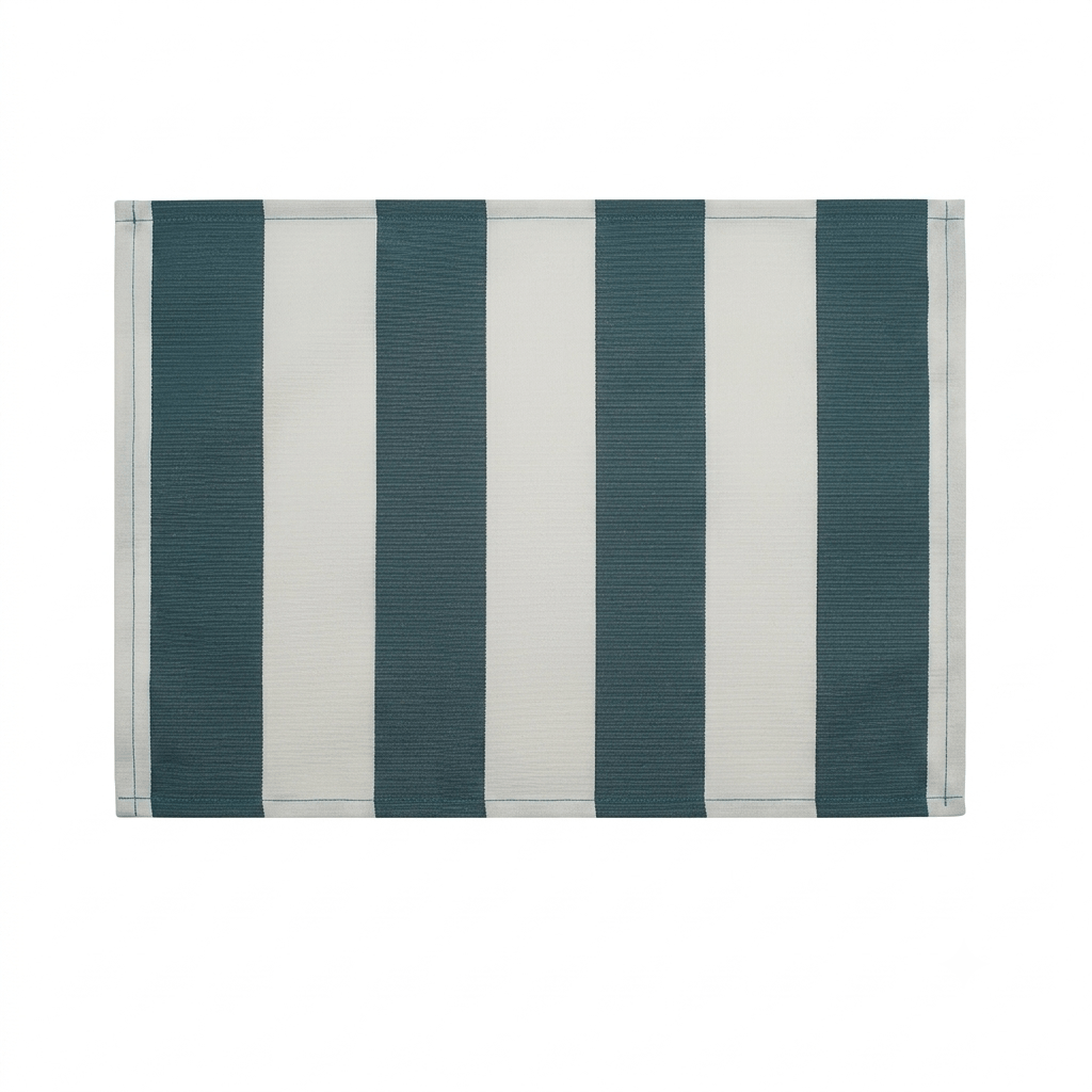 Green and White Stripe Water Repellent Placemats