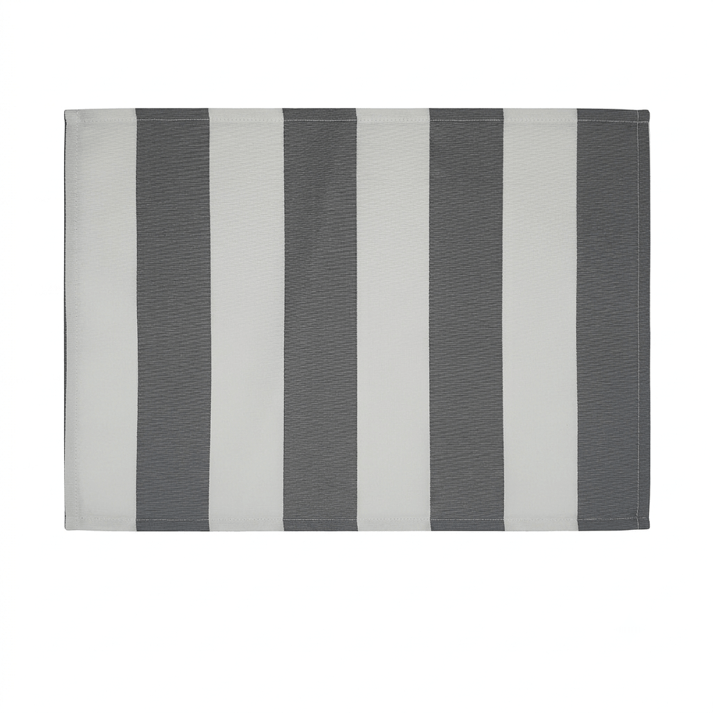 Grey and White Stripe Water Repellent Placemats