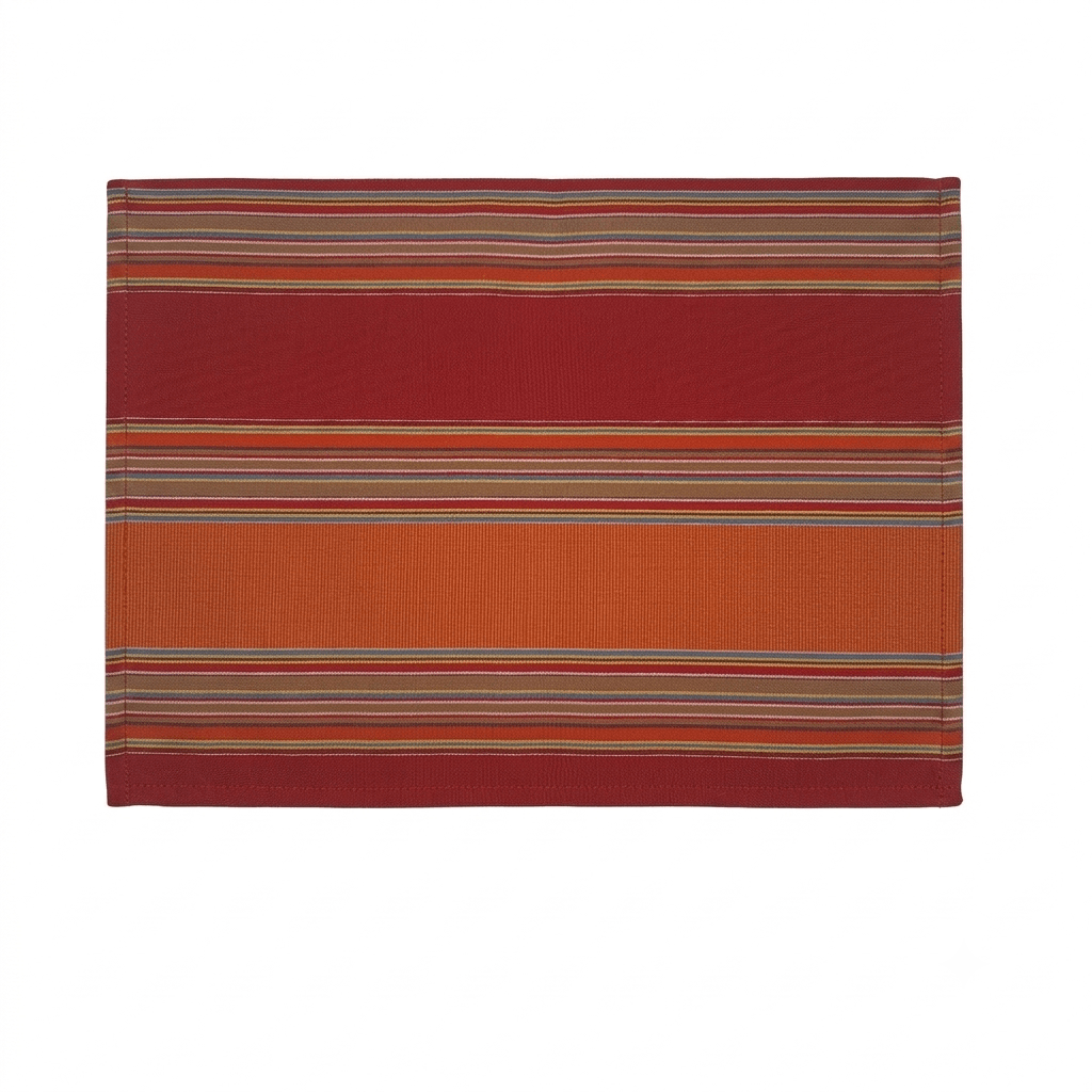 Orange and Red Stripe Water Repellent Placemats
