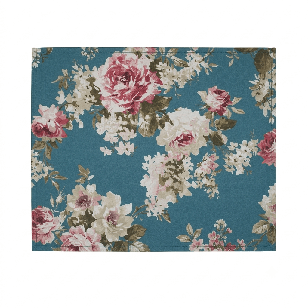 English Rose Duck Egg Floral Placemats